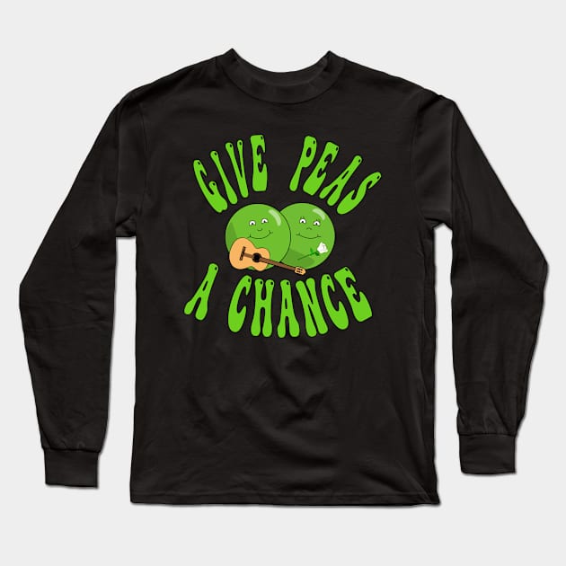 Give Peas a Chance Long Sleeve T-Shirt by skauff